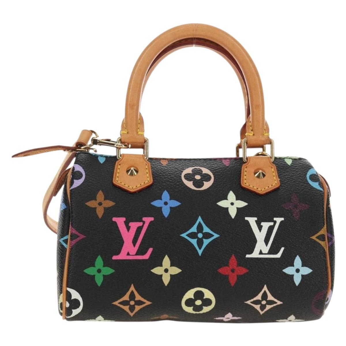 LOUIS VUITTON Monogram Multicolor Mini Speedy Bag Black M92644 Auth 185809SAM