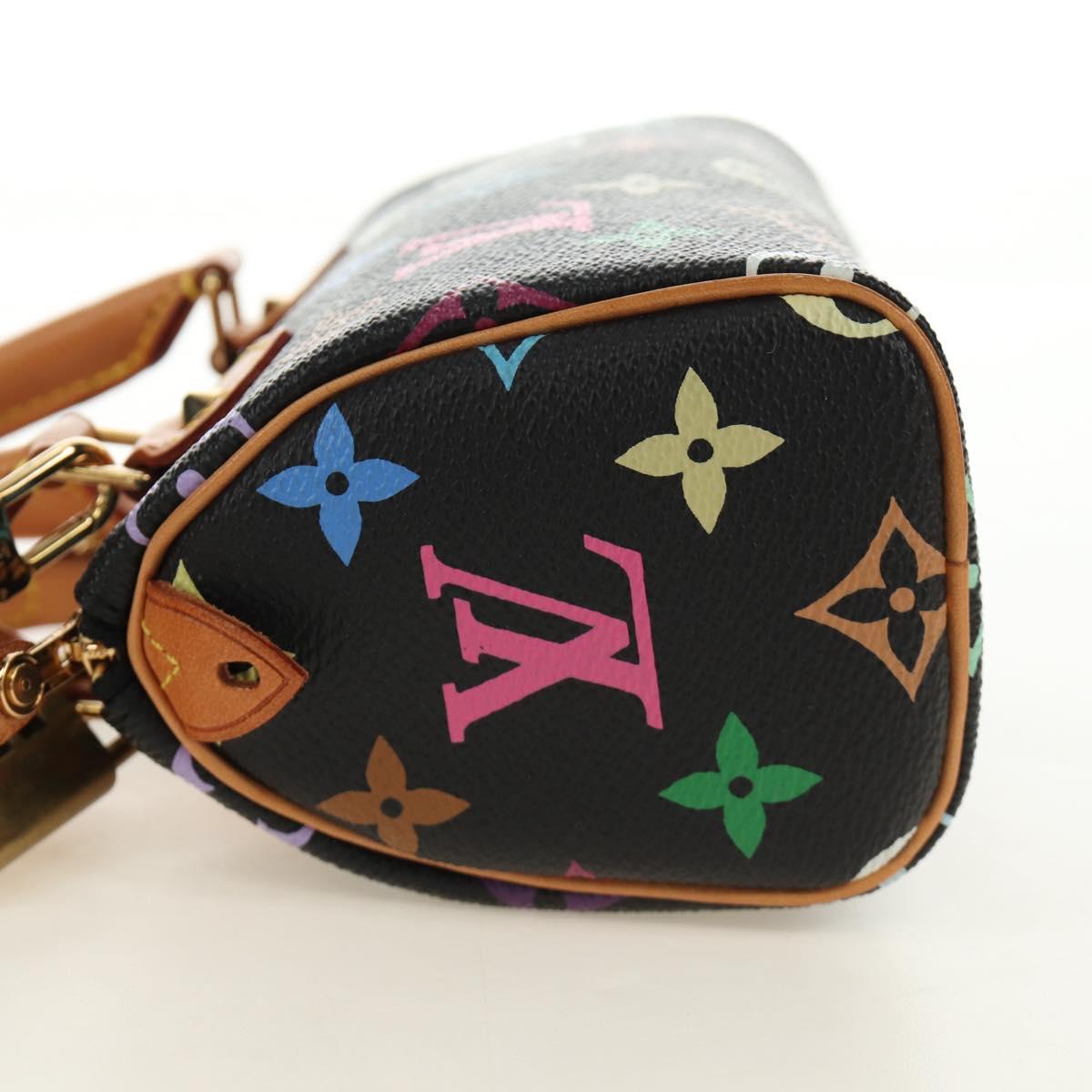 LOUIS VUITTON Monogram Multicolor Mini Speedy Bag Black M92644 Auth 185809SAM