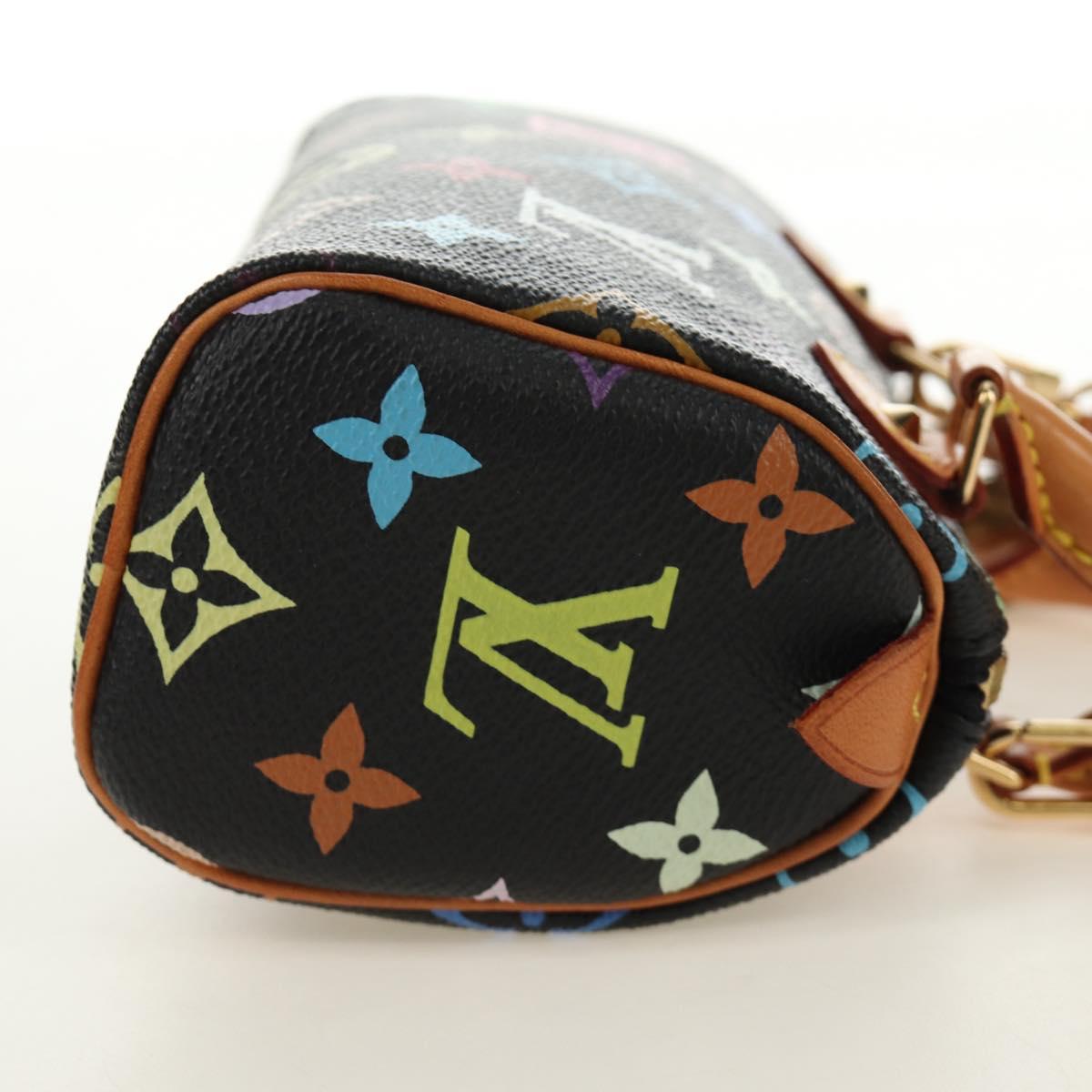 LOUIS VUITTON Monogram Multicolor Mini Speedy Bag Black M92644 Auth 185809SAM