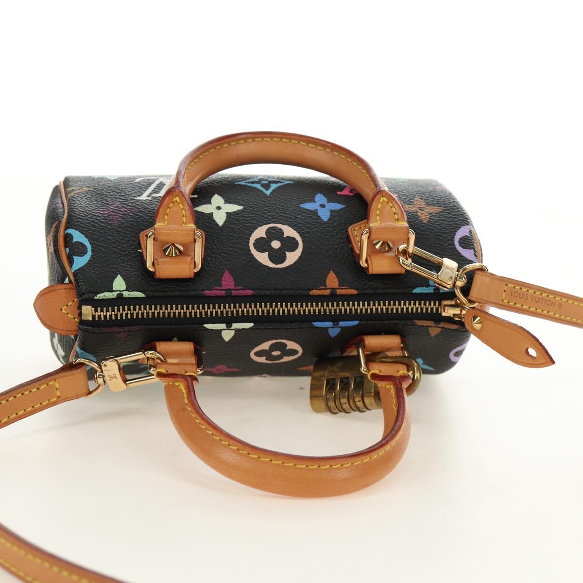 LOUIS VUITTON Monogram Multicolor Mini Speedy Bag Black M92644 Auth 185809SAM