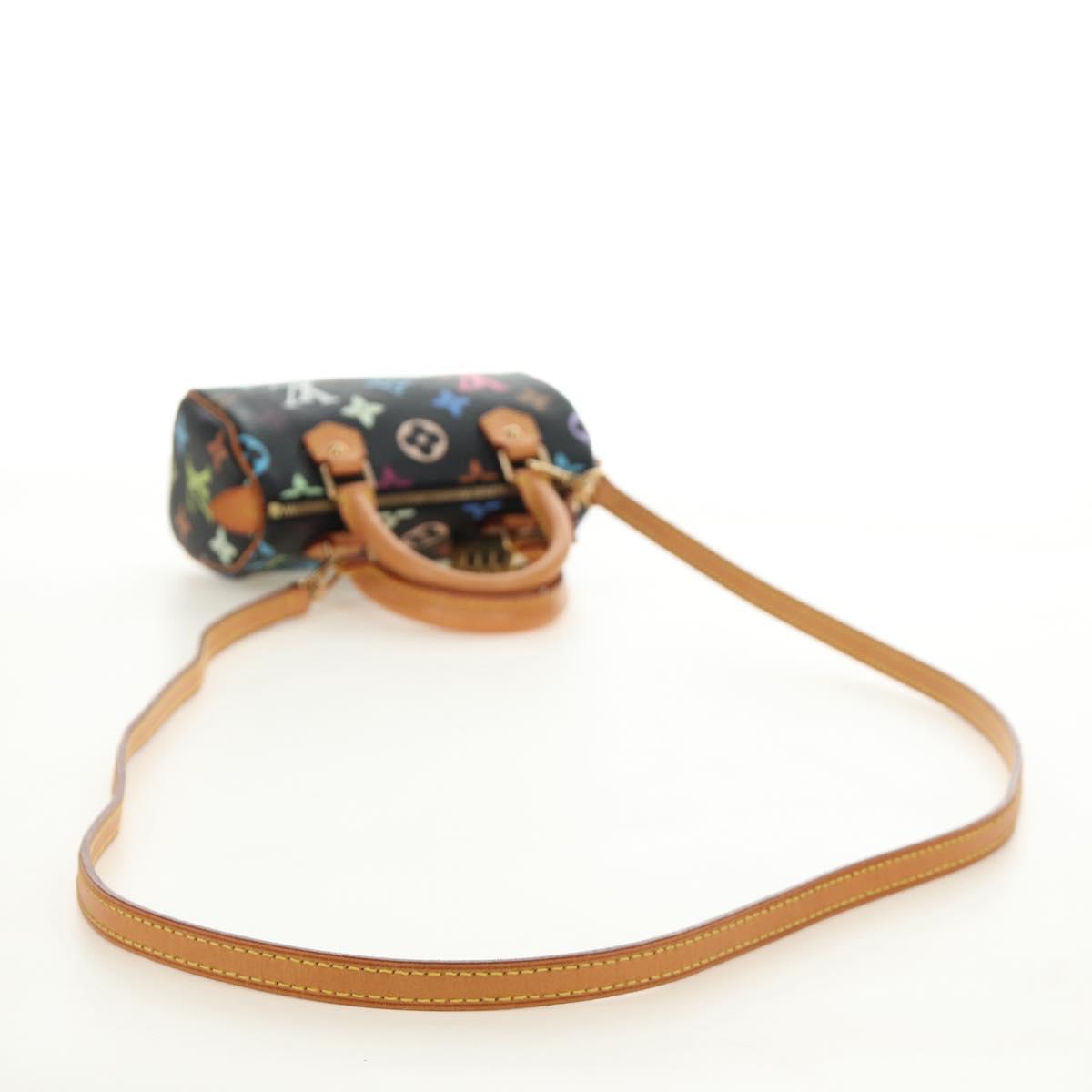 LOUIS VUITTON Monogram Multicolor Mini Speedy Bag Black M92644 Auth 185809SAM