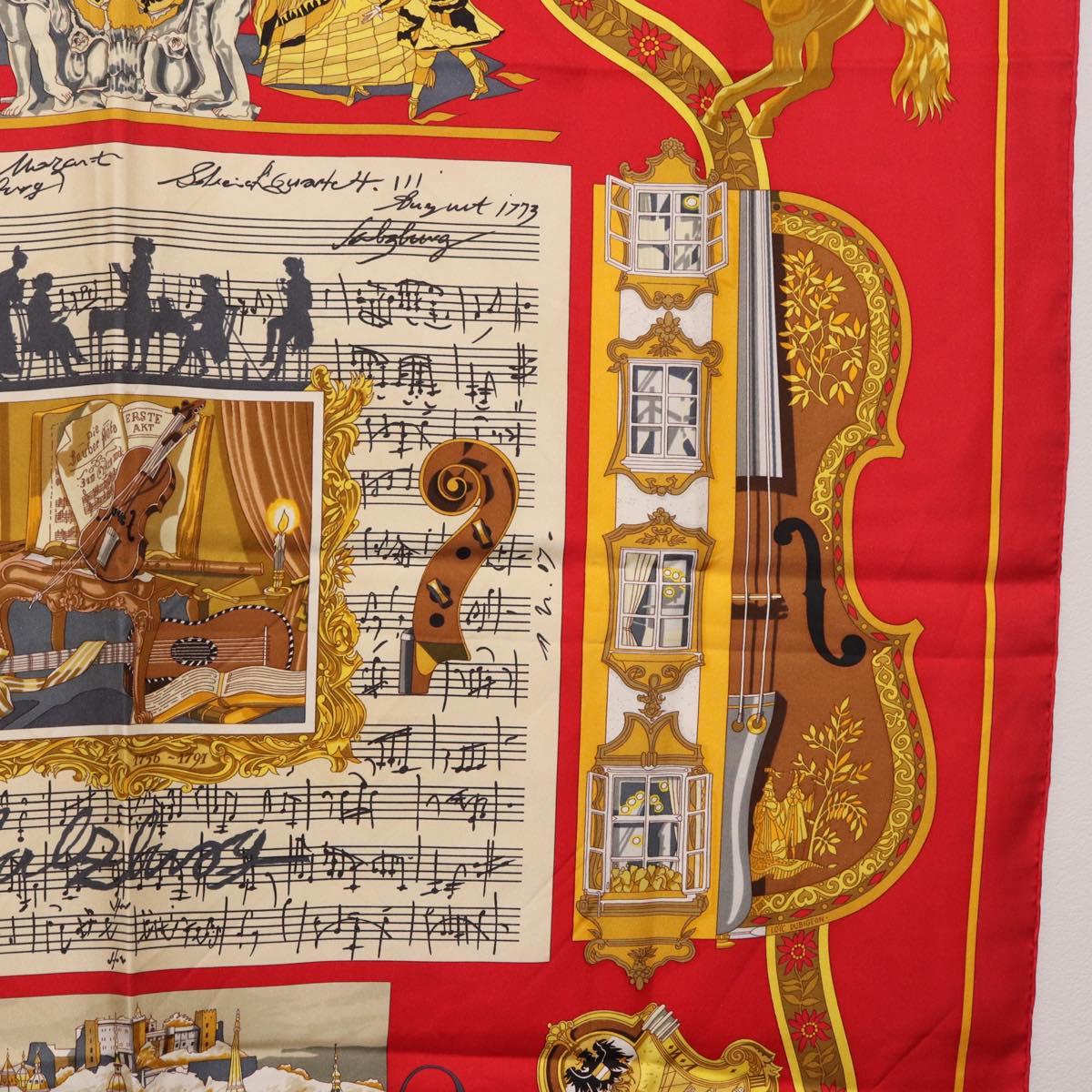HERMES Carre 90 Scarf ""IN SALZBURG"" Silk Red Auth 185811