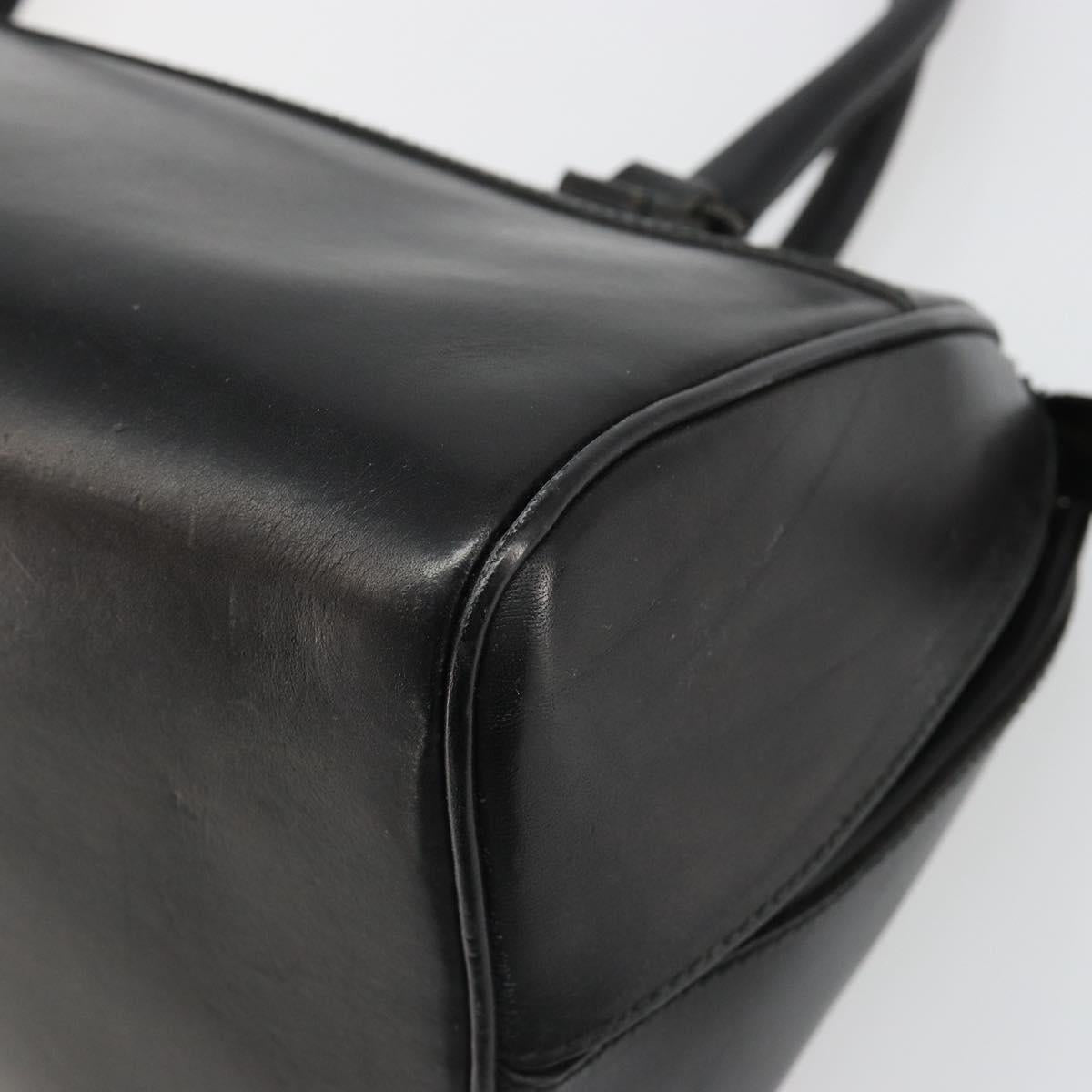 Miu Miu Hand Bag Leather Black Auth 185814A