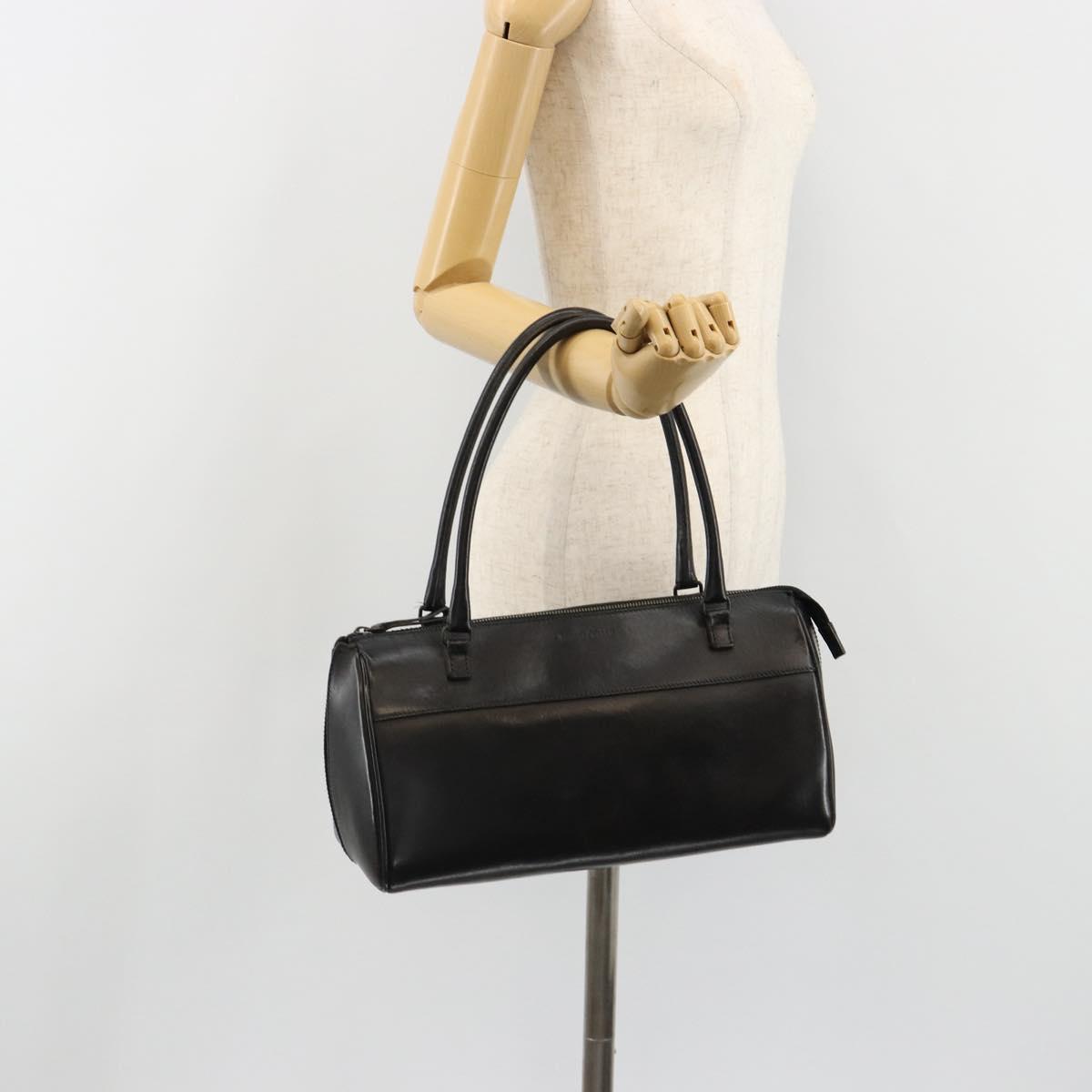 Miu Miu Hand Bag Leather Black Auth 185814A