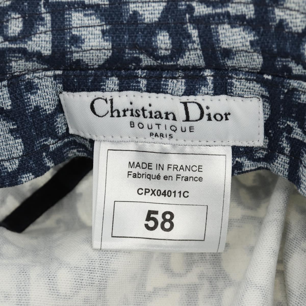 Christian Dior Trotter Canvas Bucket Hat 58 Blue Auth 185817M