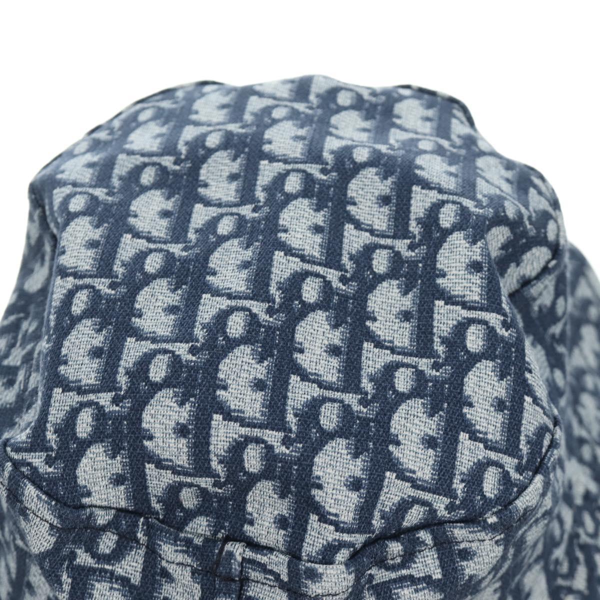 Christian Dior Trotter Canvas Bucket Hat 58 Blue Auth 185817M
