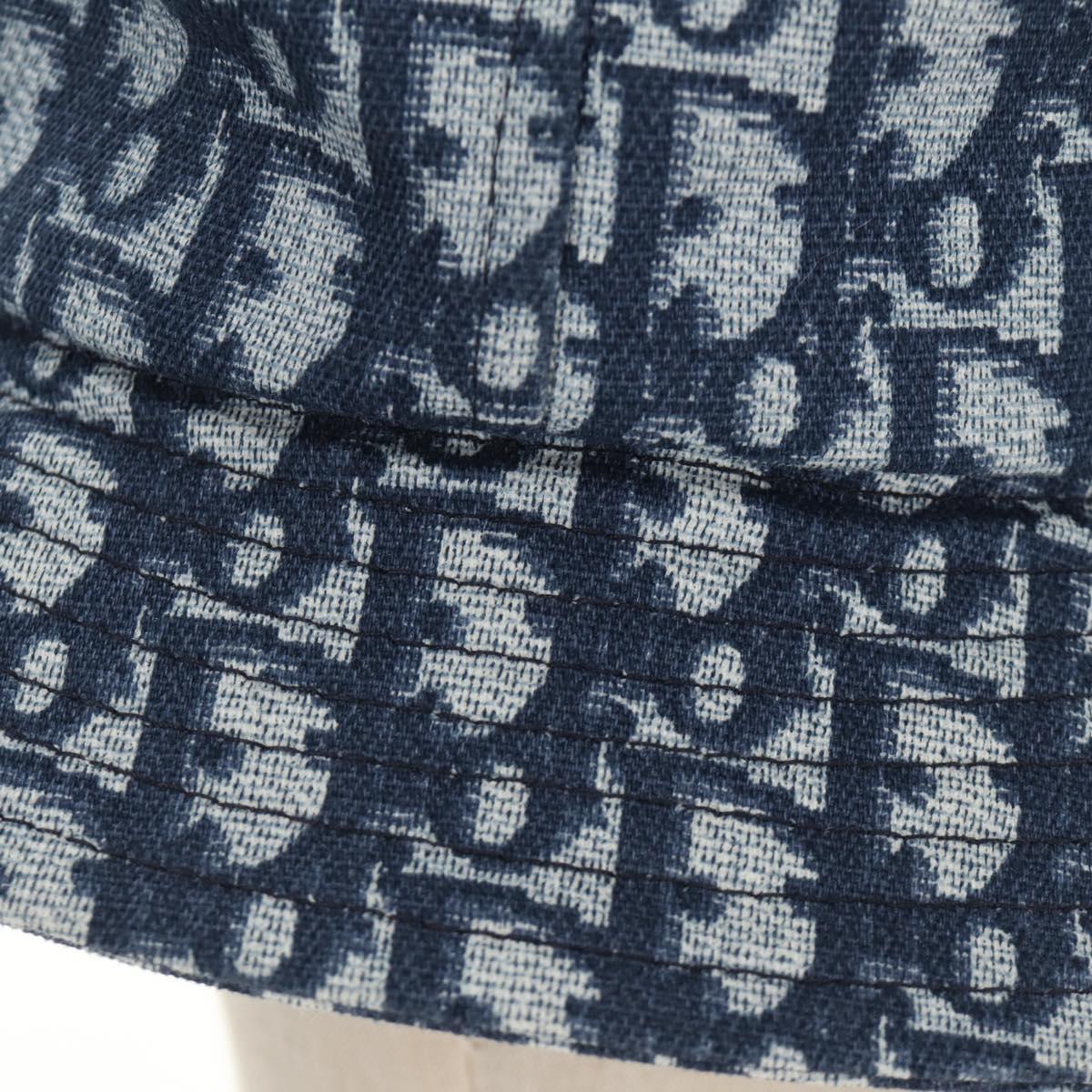Christian Dior Trotter Canvas Bucket Hat 58 Blue Auth 185817M