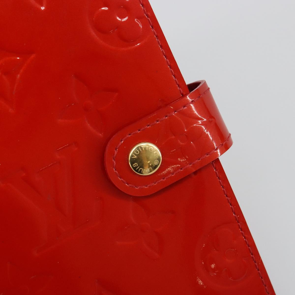 LOUIS VUITTON Vernis Agenda PM Day Planner Cover Red R21016 Auth 185818A