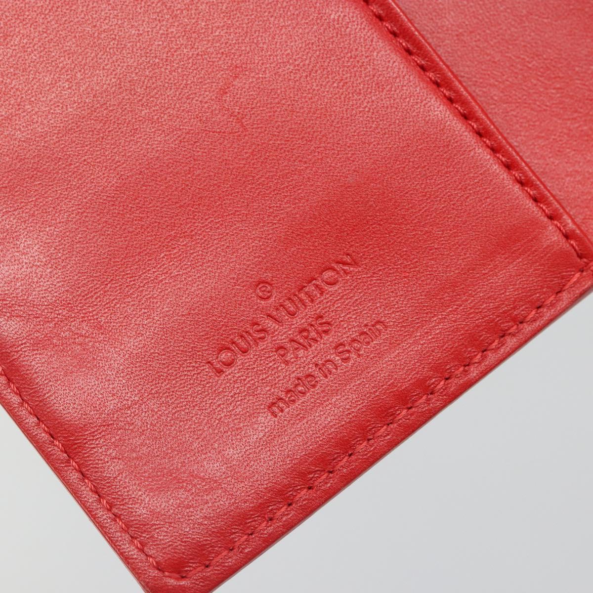 LOUIS VUITTON Vernis Agenda PM Day Planner Cover Red R21016 Auth 185818A