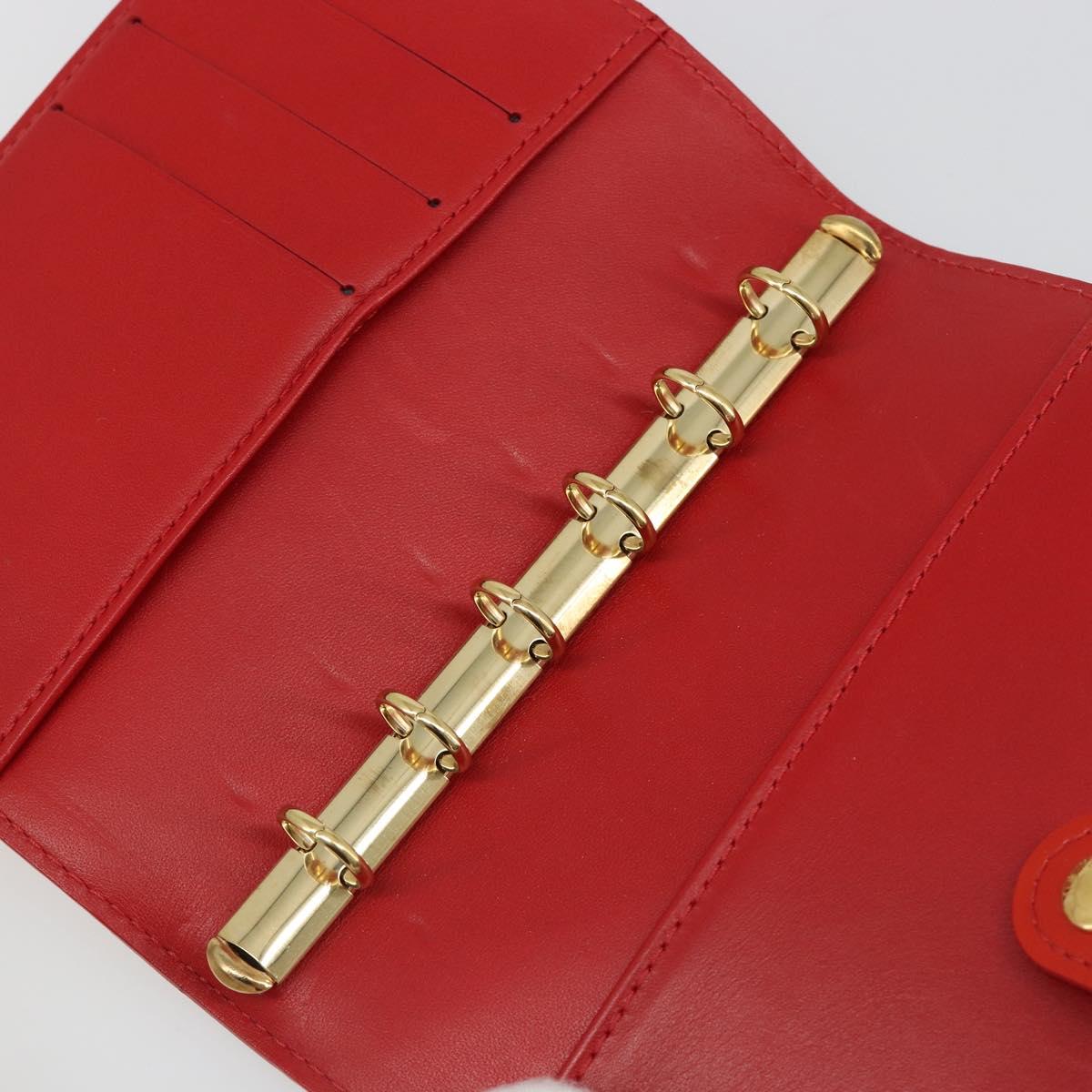 LOUIS VUITTON Vernis Agenda PM Day Planner Cover Red R21016 Auth 185818A