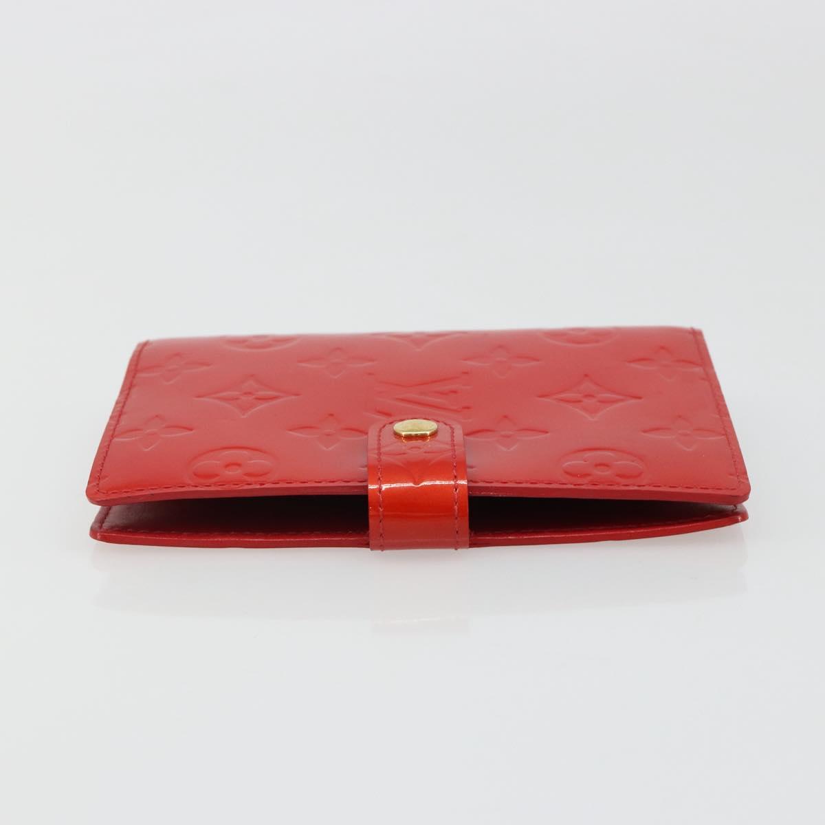 LOUIS VUITTON Vernis Agenda PM Day Planner Cover Red R21016 Auth 185818A