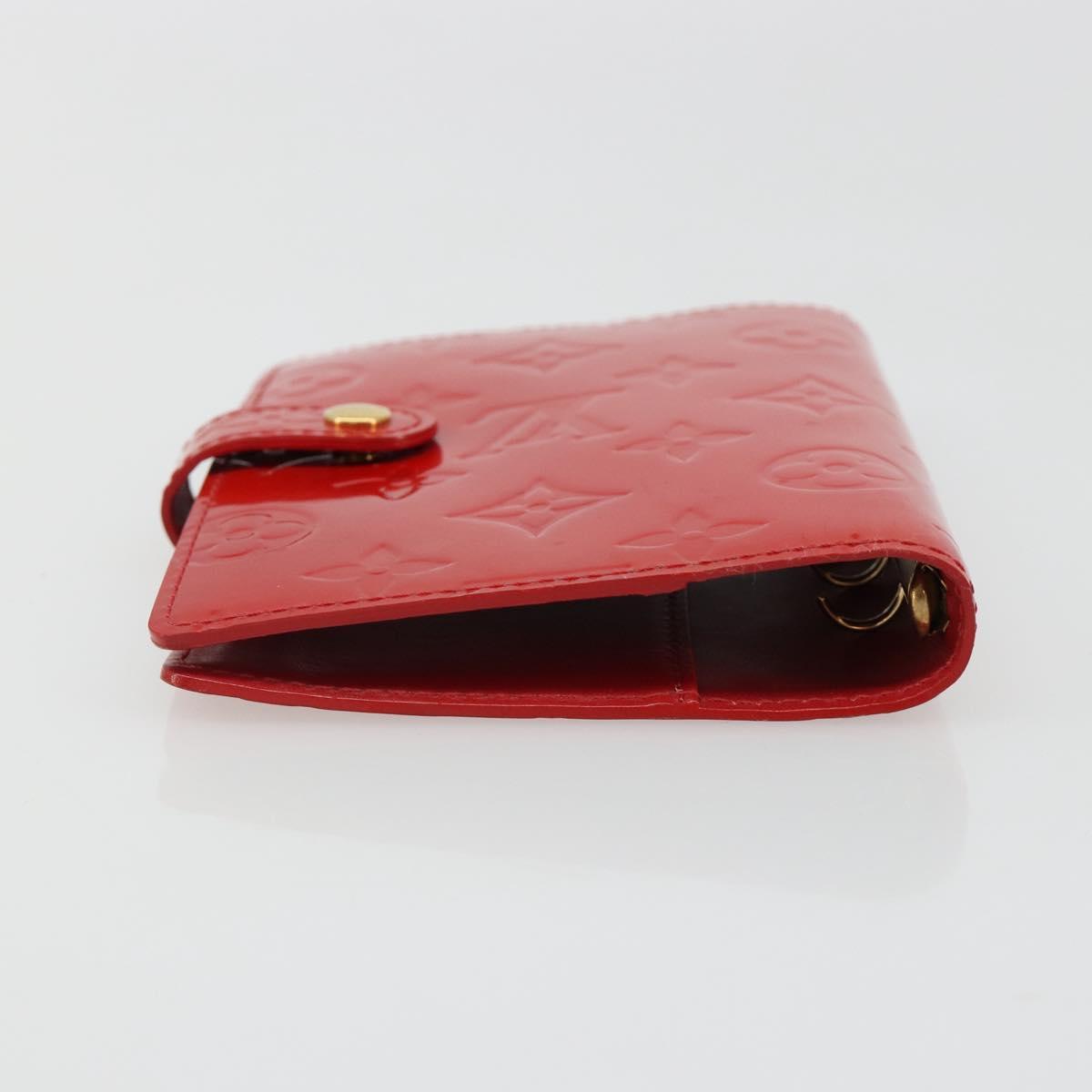 LOUIS VUITTON Vernis Agenda PM Day Planner Cover Red R21016 Auth 185818A