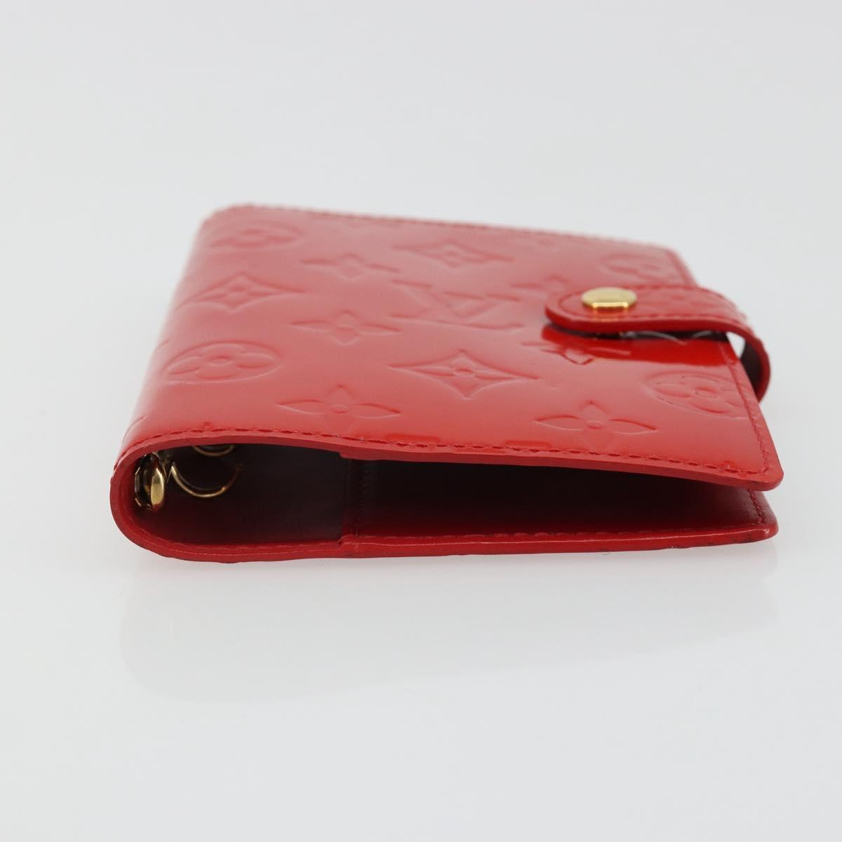LOUIS VUITTON Vernis Agenda PM Day Planner Cover Red R21016 Auth 185818A