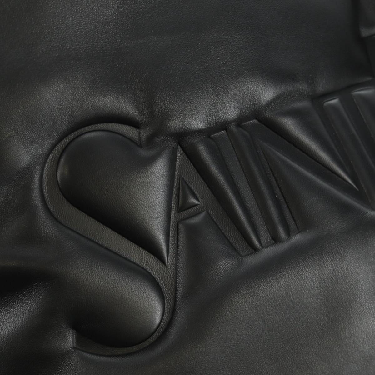SAINT LAURENT Tote Bag Lamb Skin Black Auth 185833SM