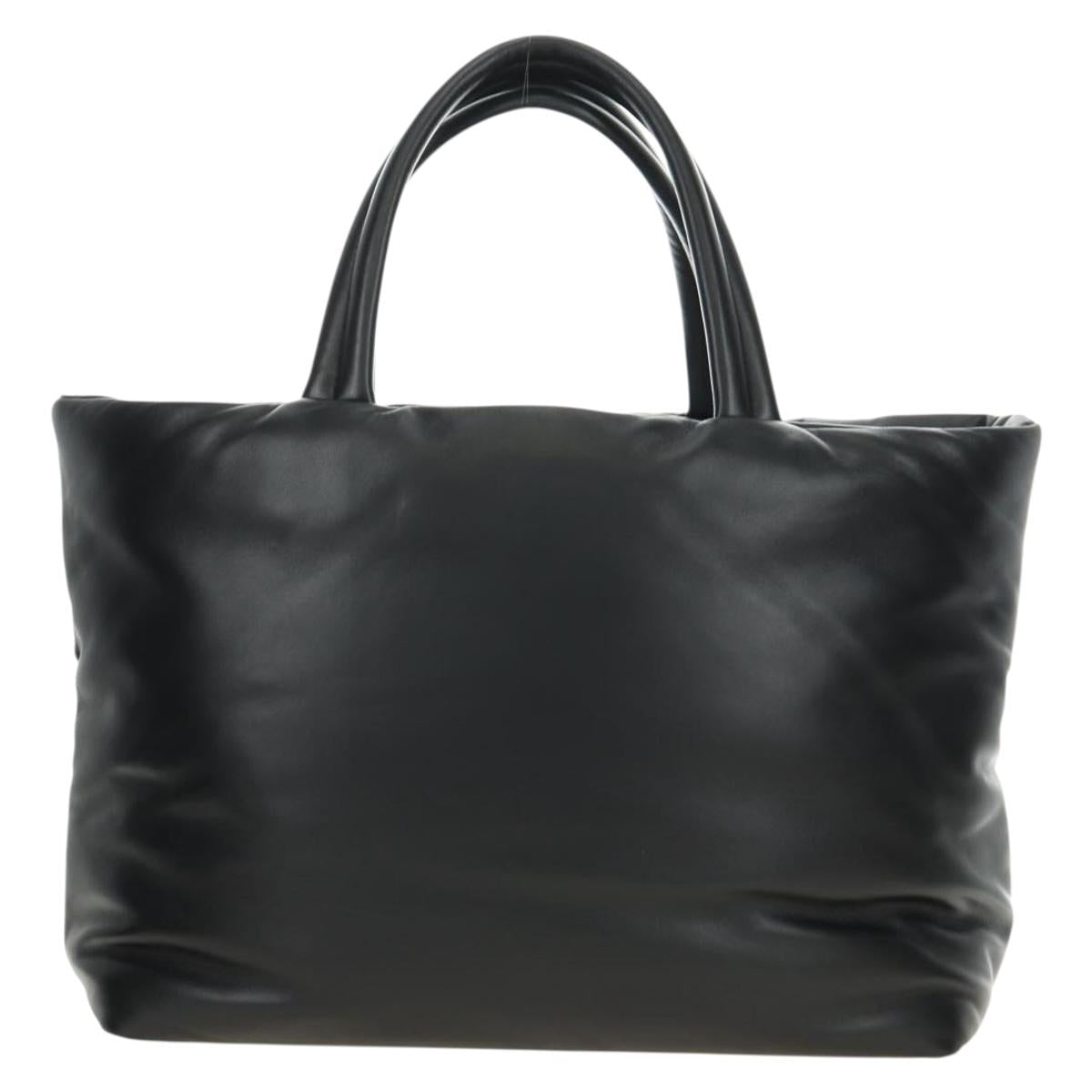 SAINT LAURENT Tote Bag Lamb Skin Black Auth 185833SM