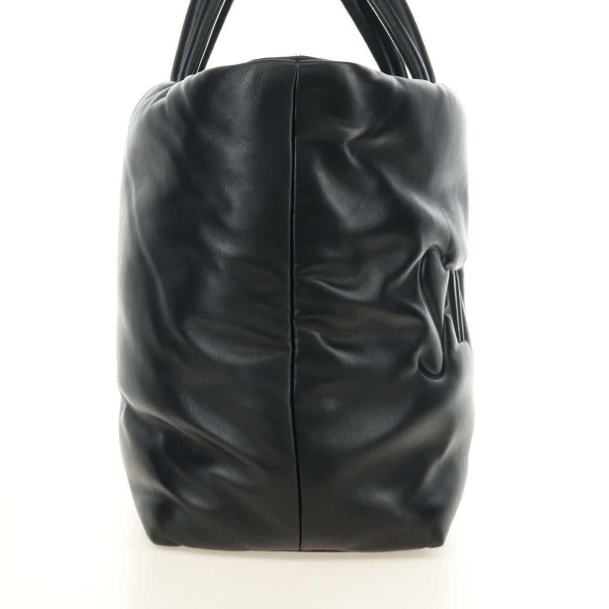 SAINT LAURENT Tote Bag Lamb Skin Black Auth 185833SM