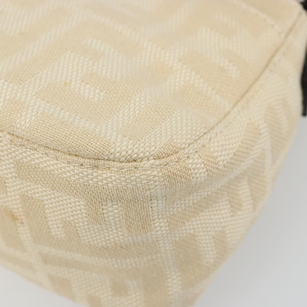 FENDI Zucca Canvas Mamma Baguette Shoulder Bag Ivory Silver Auth 185836V