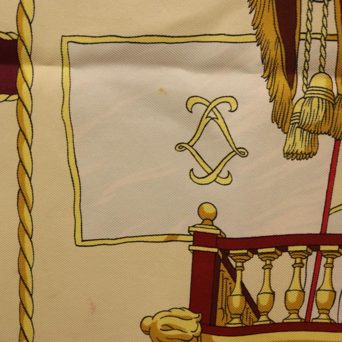 HERMES Carre 90 Scarf ""VUE DU CARROSSE DE LA GALERE LA REALE"" Silk Auth 185841