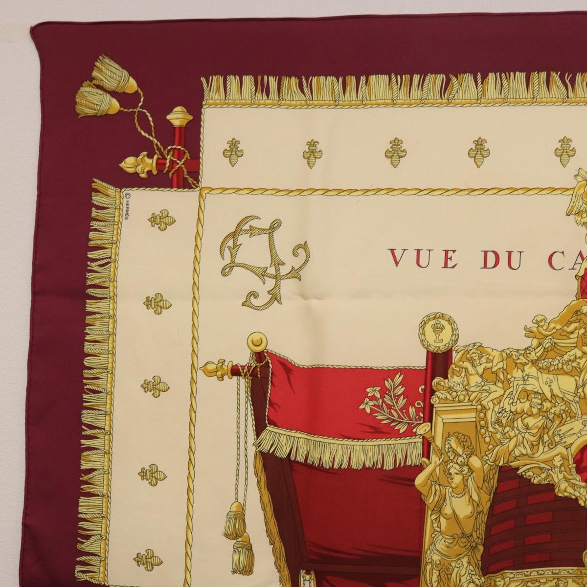 HERMES Carre 90 Scarf ""VUE DU CARROSSE DE LA GALERE LA REALE"" Silk Auth 185841