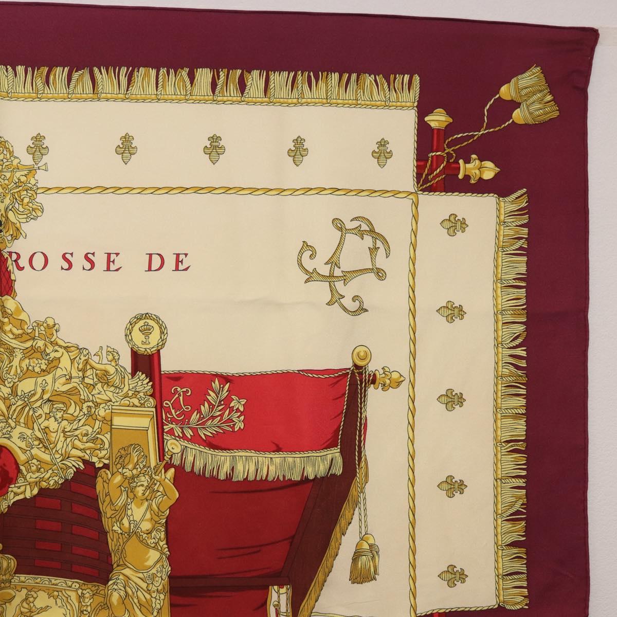 HERMES Carre 90 Scarf ""VUE DU CARROSSE DE LA GALERE LA REALE"" Silk Auth 185841