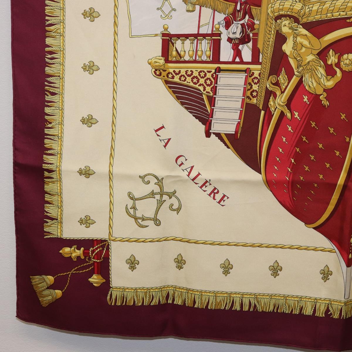 HERMES Carre 90 Scarf ""VUE DU CARROSSE DE LA GALERE LA REALE"" Silk Auth 185841