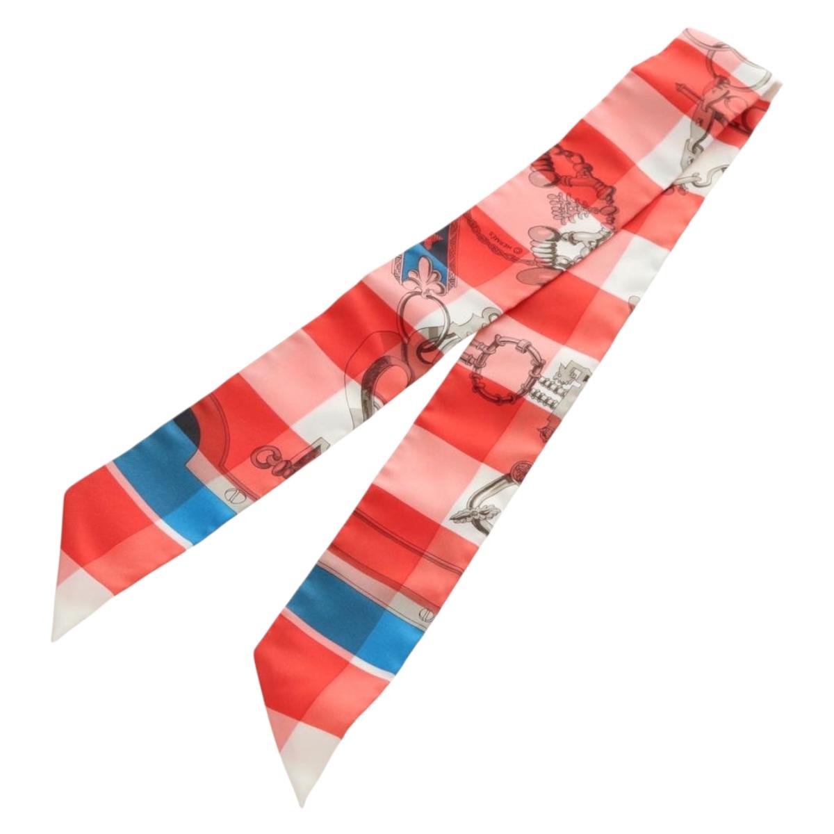 HERMES Twilly Scarf Silk Red Auth 185842M