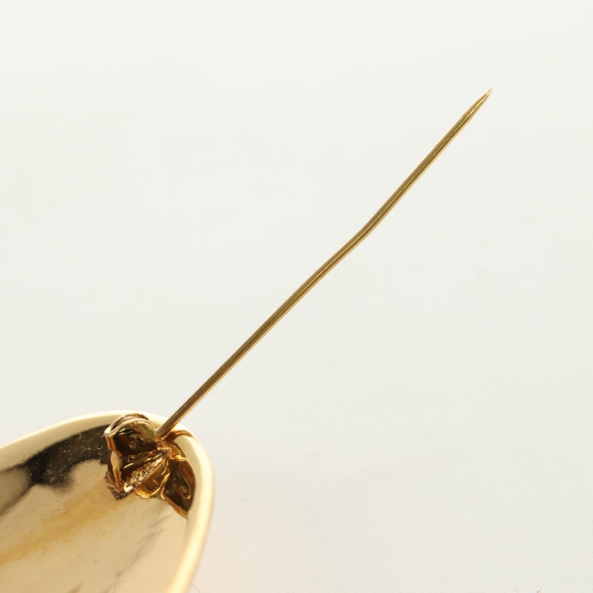 CHANEL Brooch metal Gold CC Auth 185845M