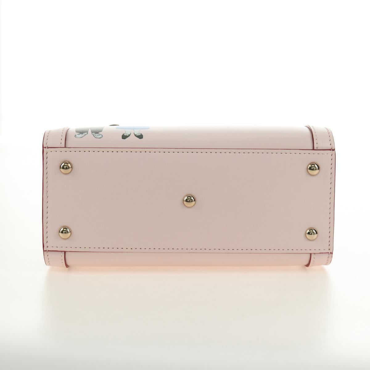 GUCCI Bamboo Hand Bag Leather 3way Pink Gold 841488 Auth 185846SM
