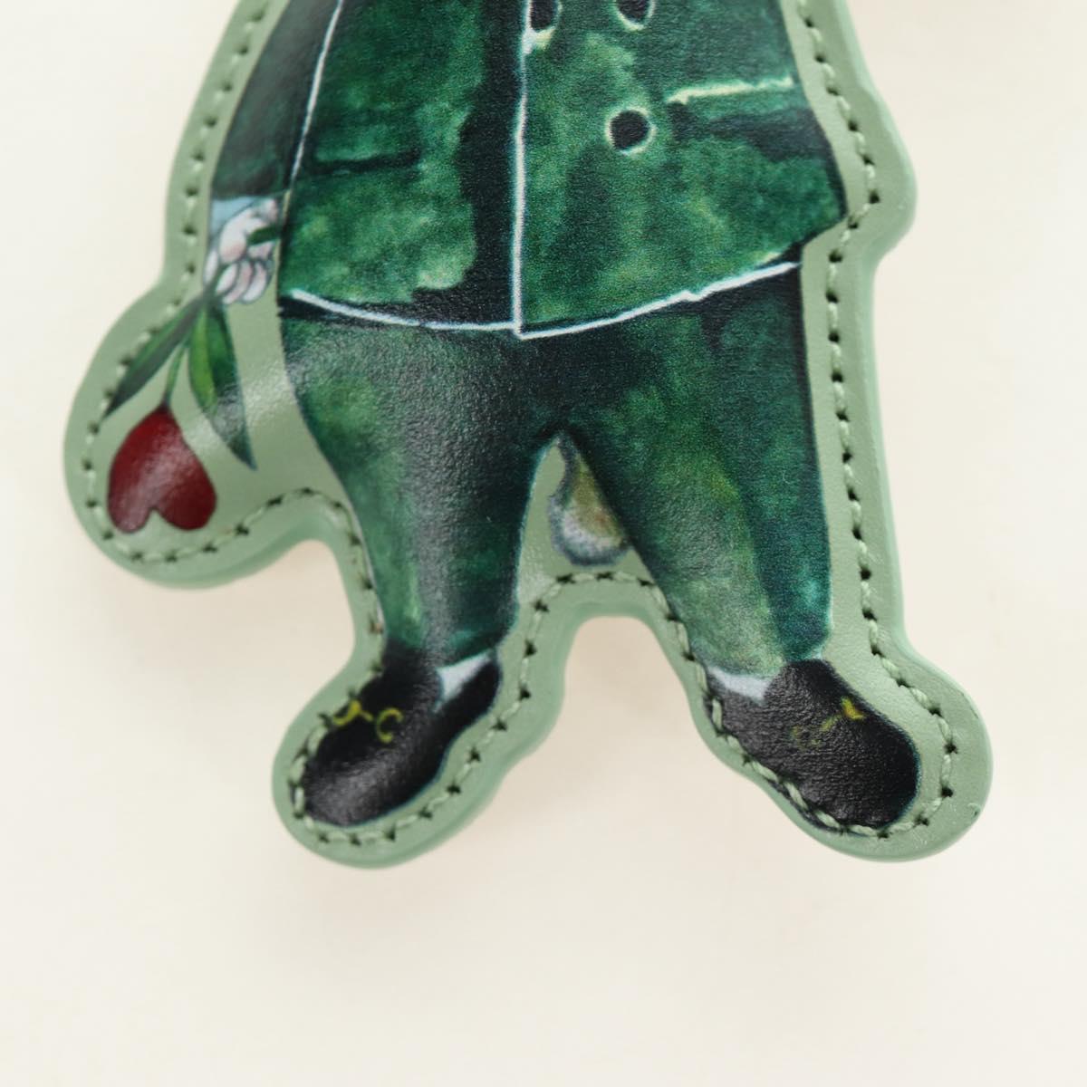 GUCCI GG Supreme Yuko Higuchi Boris Key Holder PVC Green Silver Auth 185847SM