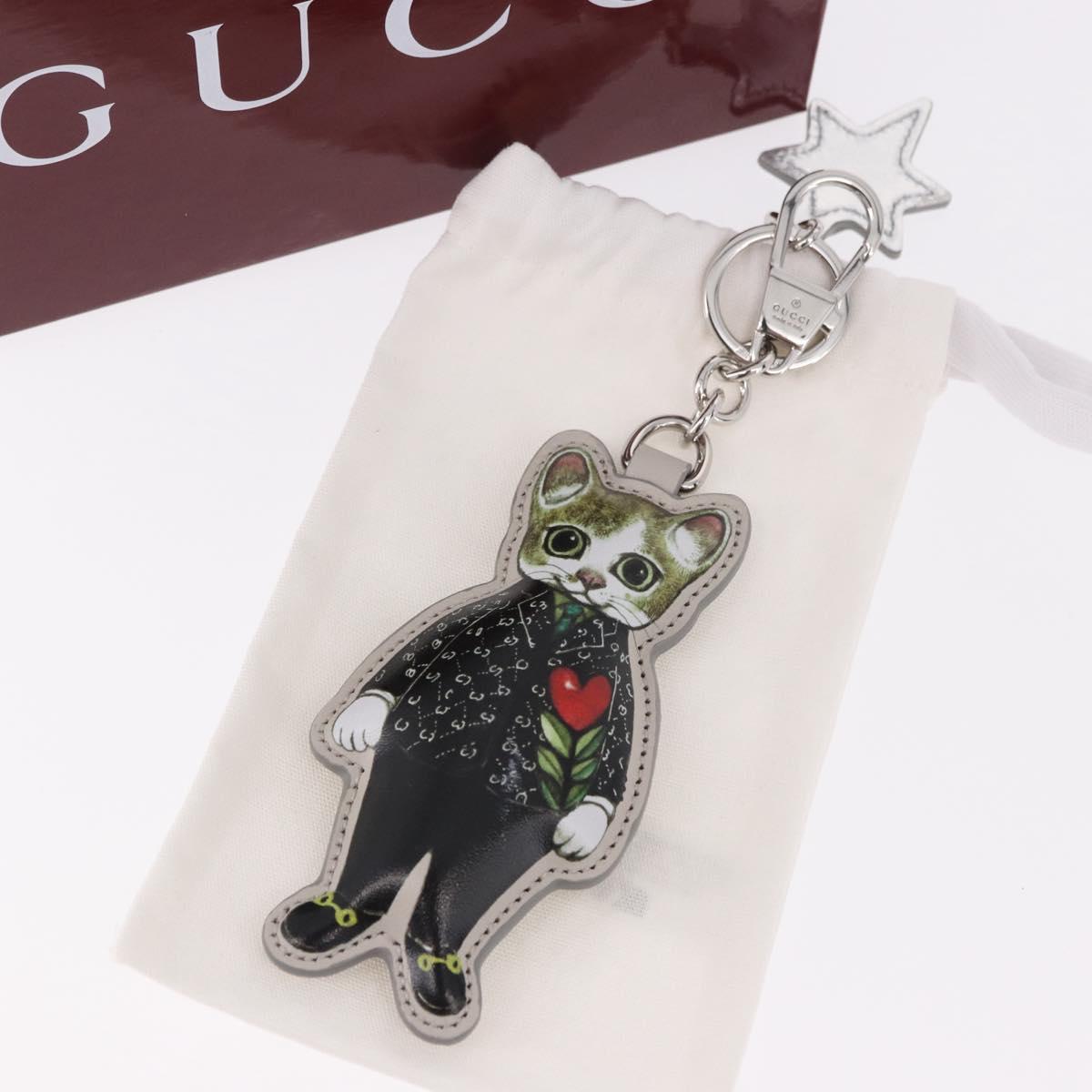 GUCCI GG Supreme Yuko Higuchi Boris Charm PVC Gray Auth 185848SM
