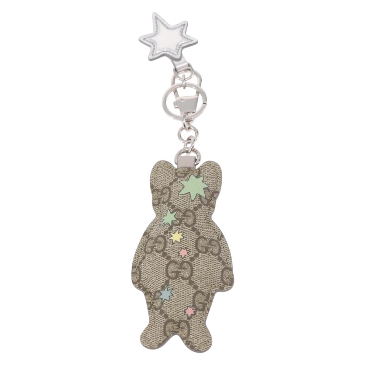 GUCCI GG Supreme Yuko Higuchi Boris Charm PVC Gray Auth 185848SM