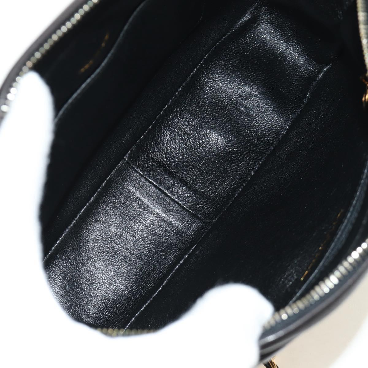 CHANEL Matelasse Chain Shoulder Bag Lamb Skin Gold Black CC Auth 185851SM
