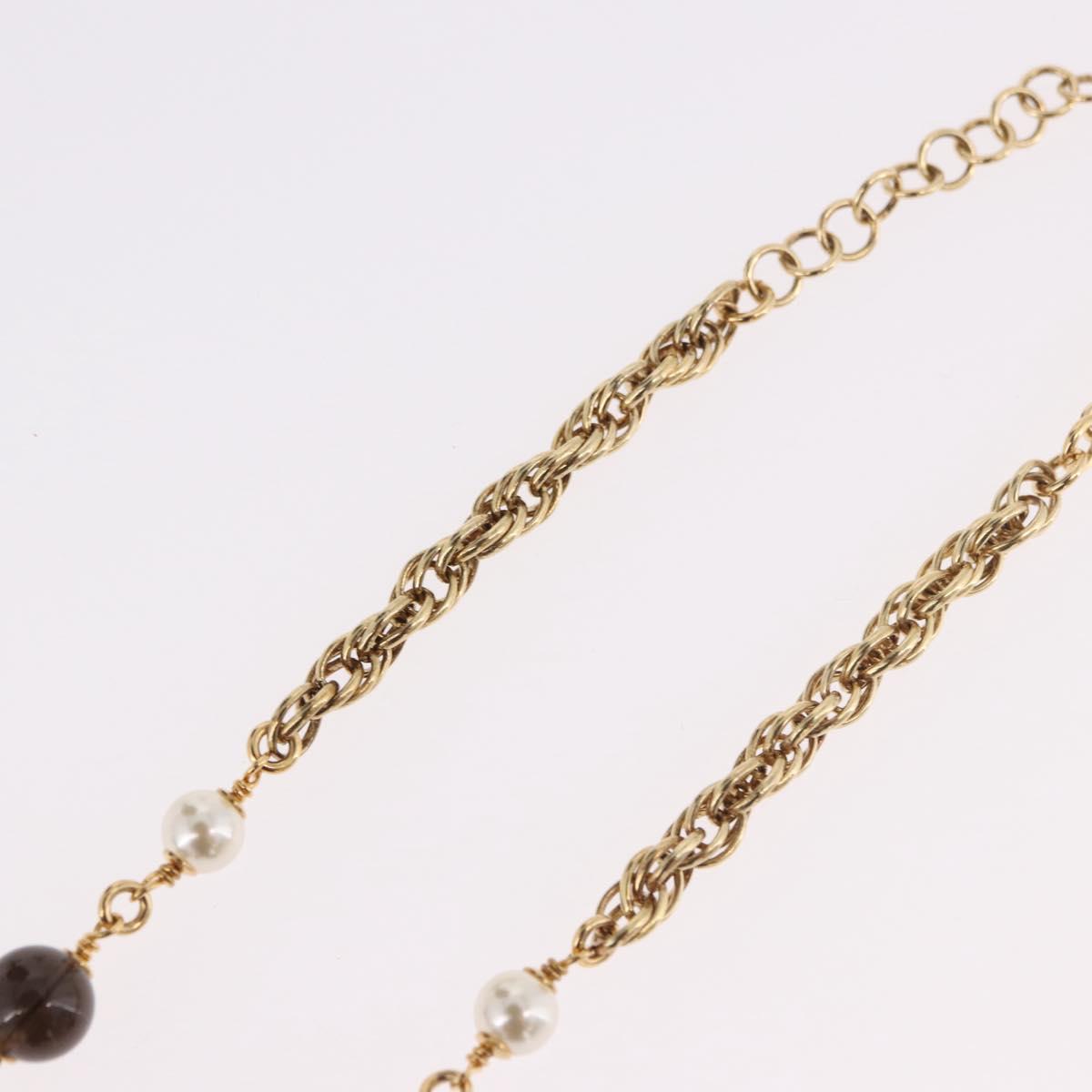 CHANEL Necklace metal Gold CC Auth 185852M