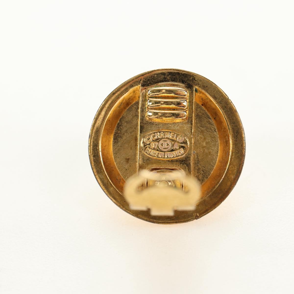 CHANEL Earring metal Gold CC Auth 185854M