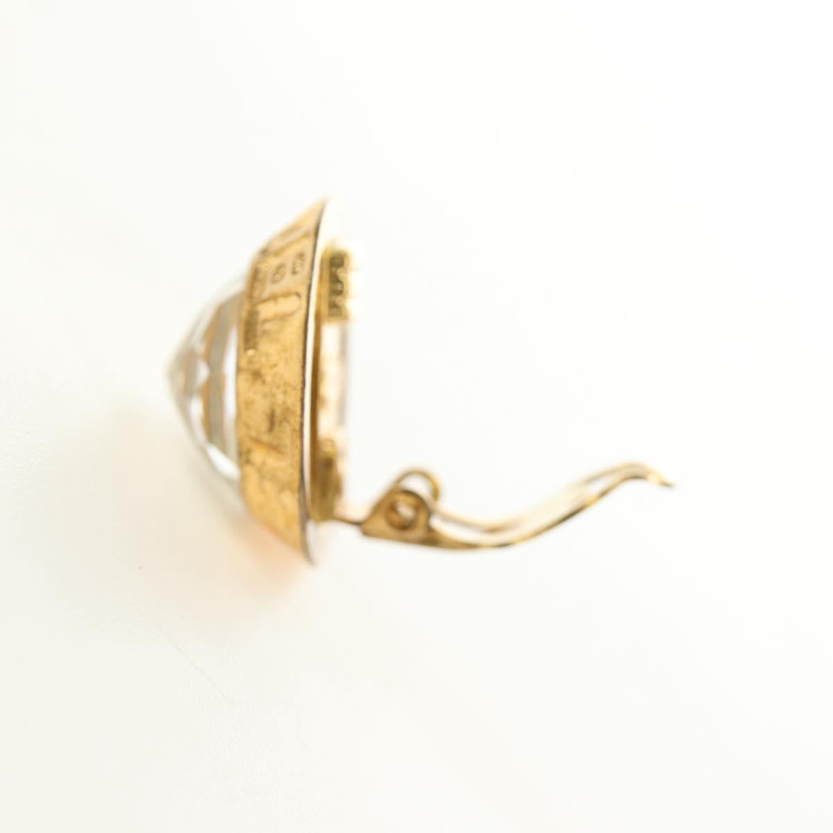 CHANEL Earring metal Gold CC Auth 185854M