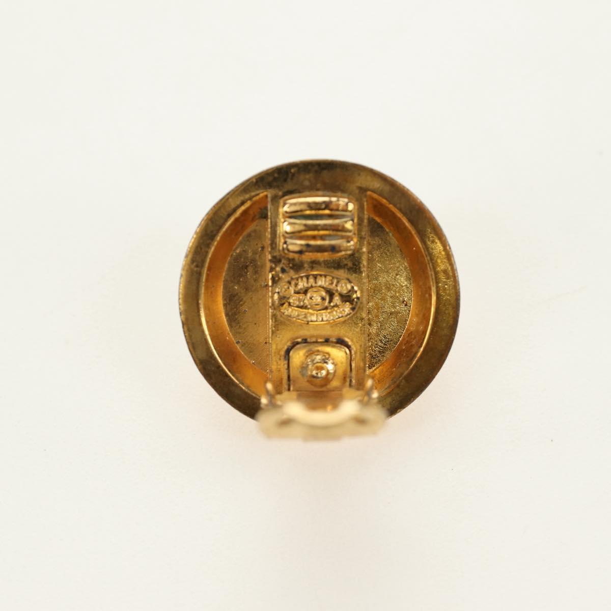 CHANEL Earring metal Gold CC Auth 185854M