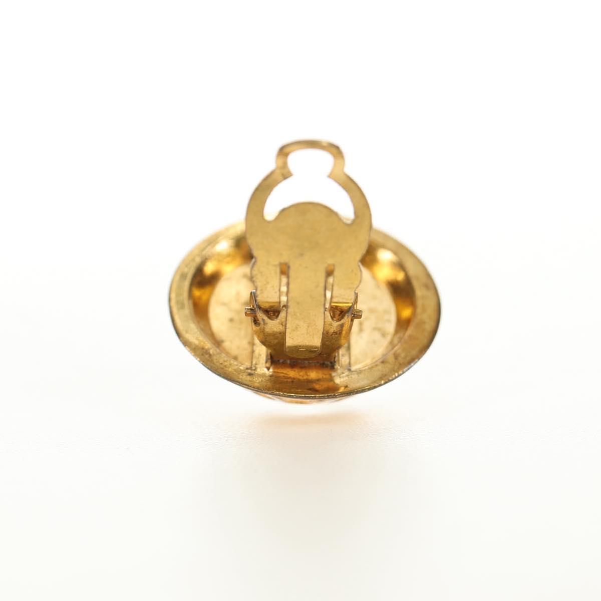 CHANEL Earring metal Gold CC Auth 185854M