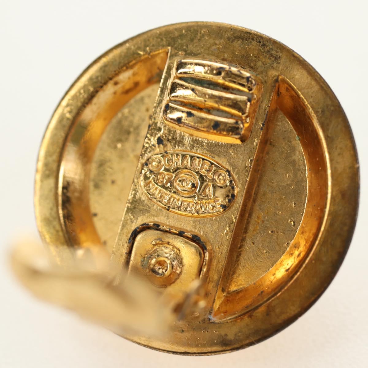 CHANEL Earring metal Gold CC Auth 185854M