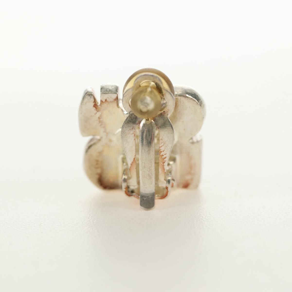 CHANEL Earring metal Beige CC Auth 185855M