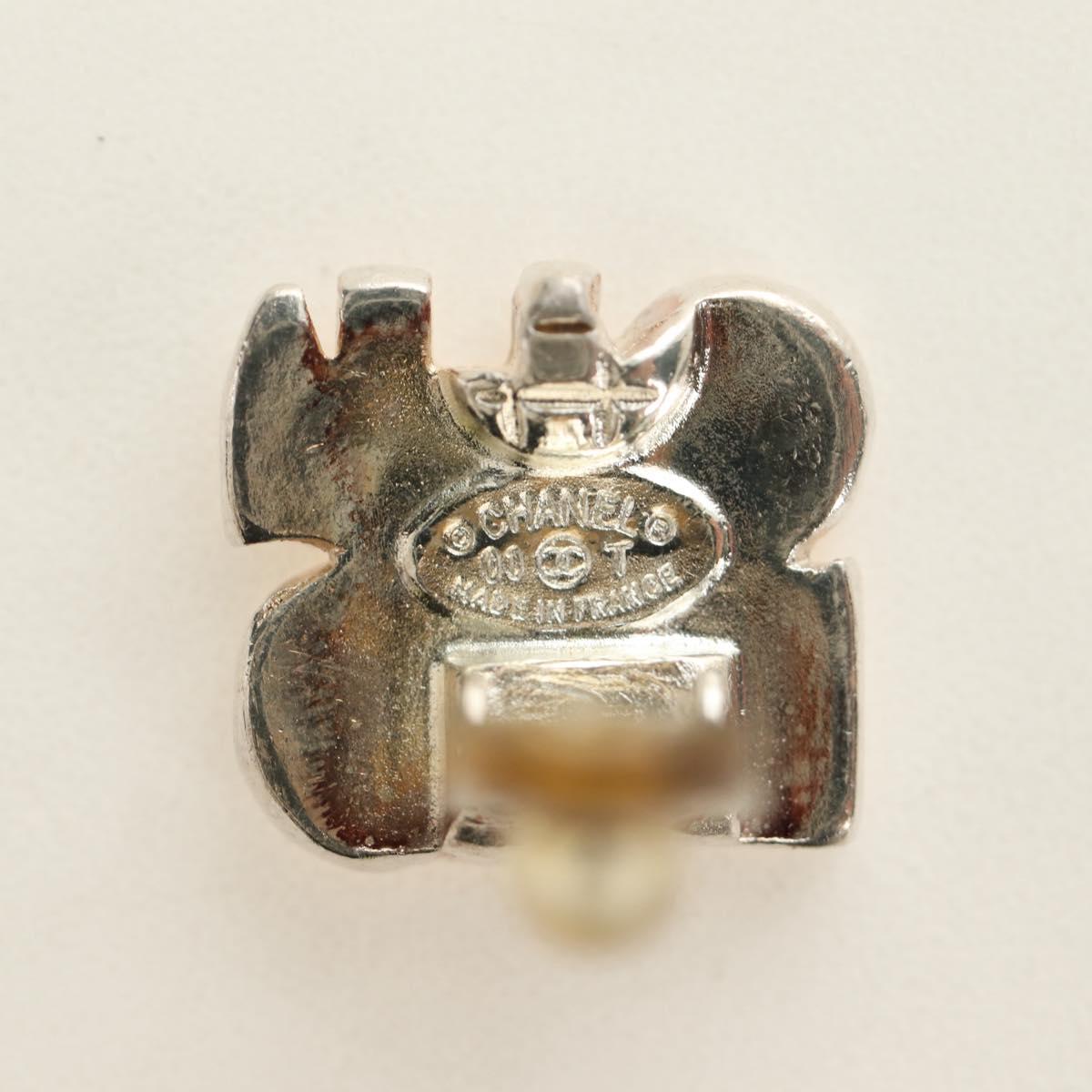 CHANEL Earring metal Beige CC Auth 185855M