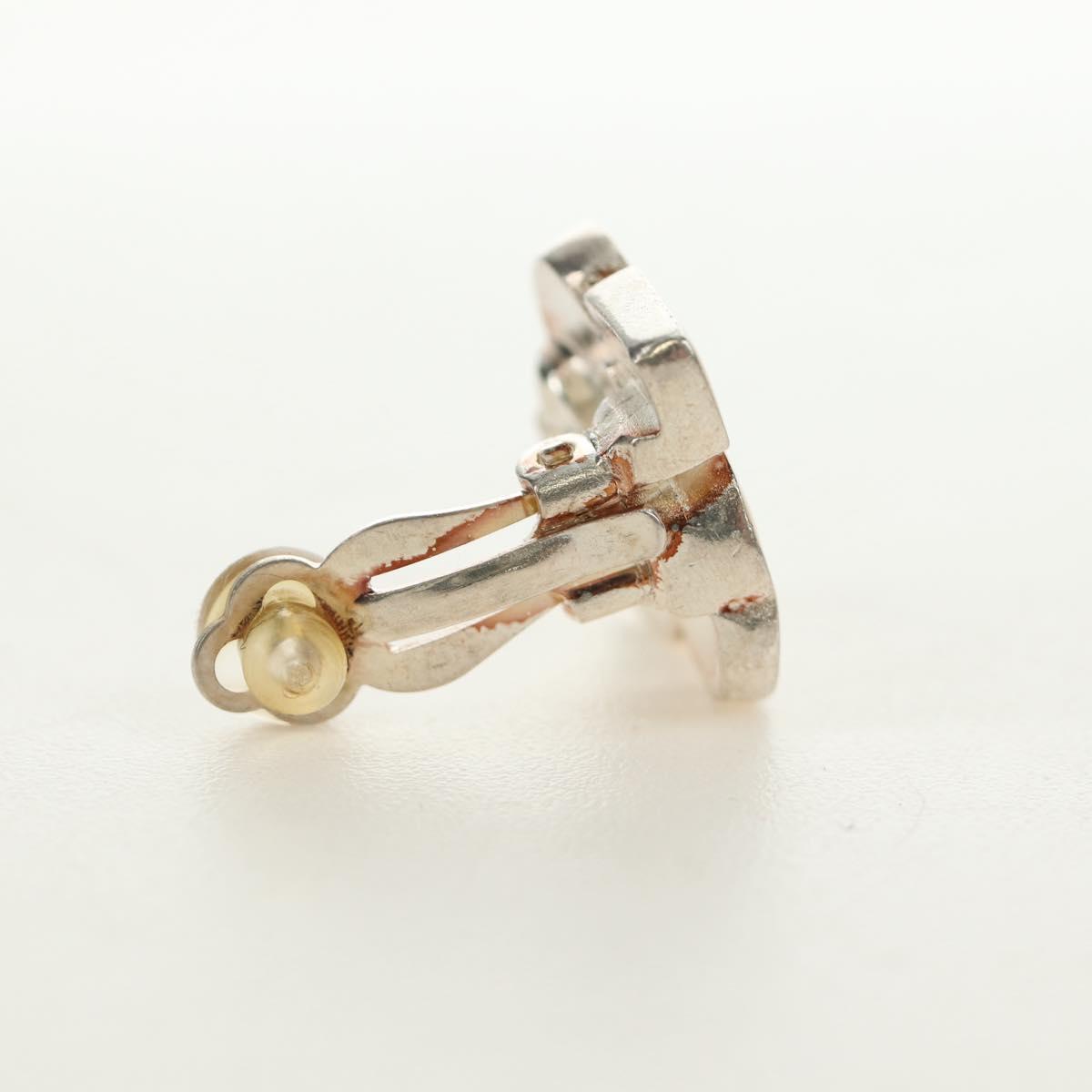 CHANEL Earring metal Beige CC Auth 185855M