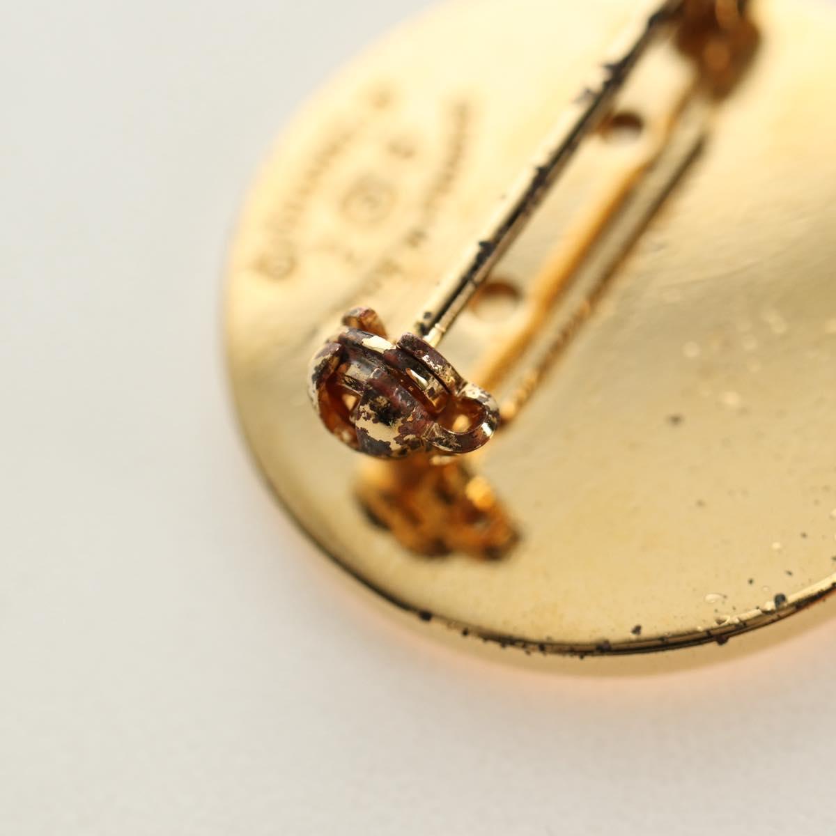 CHANEL Brooch metal Gold CC Auth 185856M