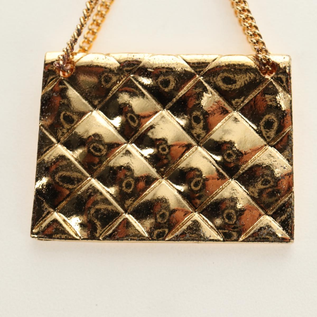 CHANEL Brooch metal Gold CC Auth 185856M