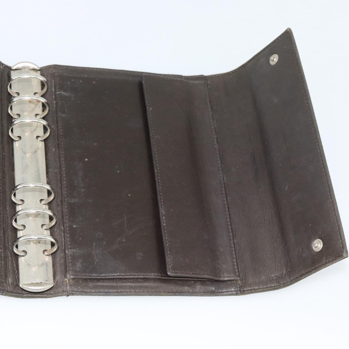PRADA Agenda Day Planner Cover Nylon Khaki Silver Auth 185858