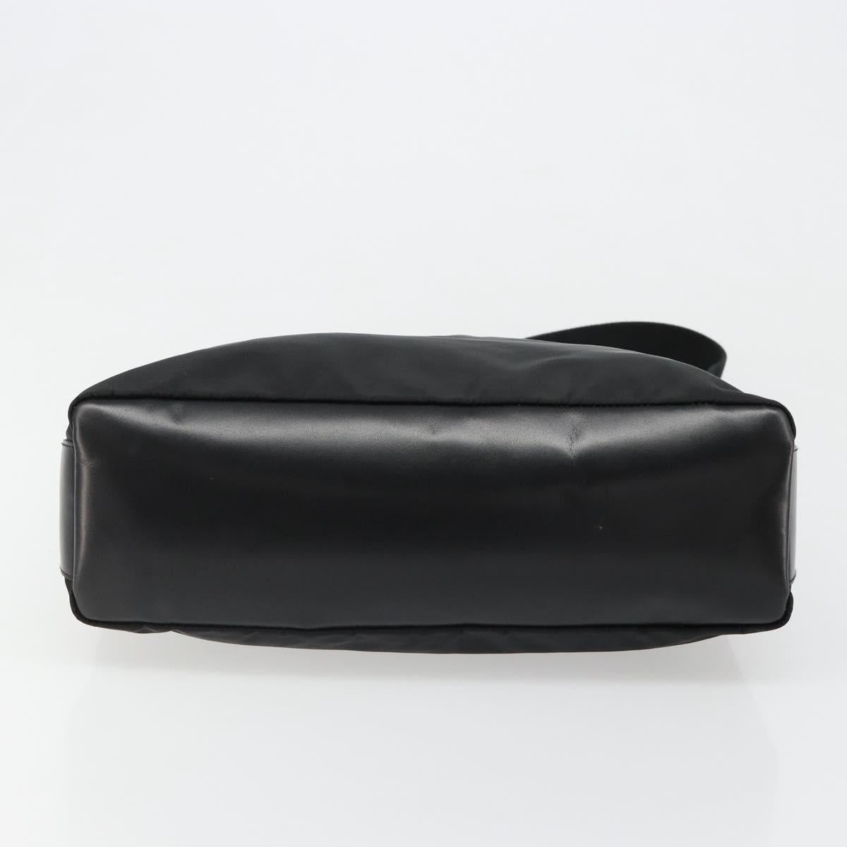 PRADA Shoulder Bag Nylon Black Gold Auth 185861V
