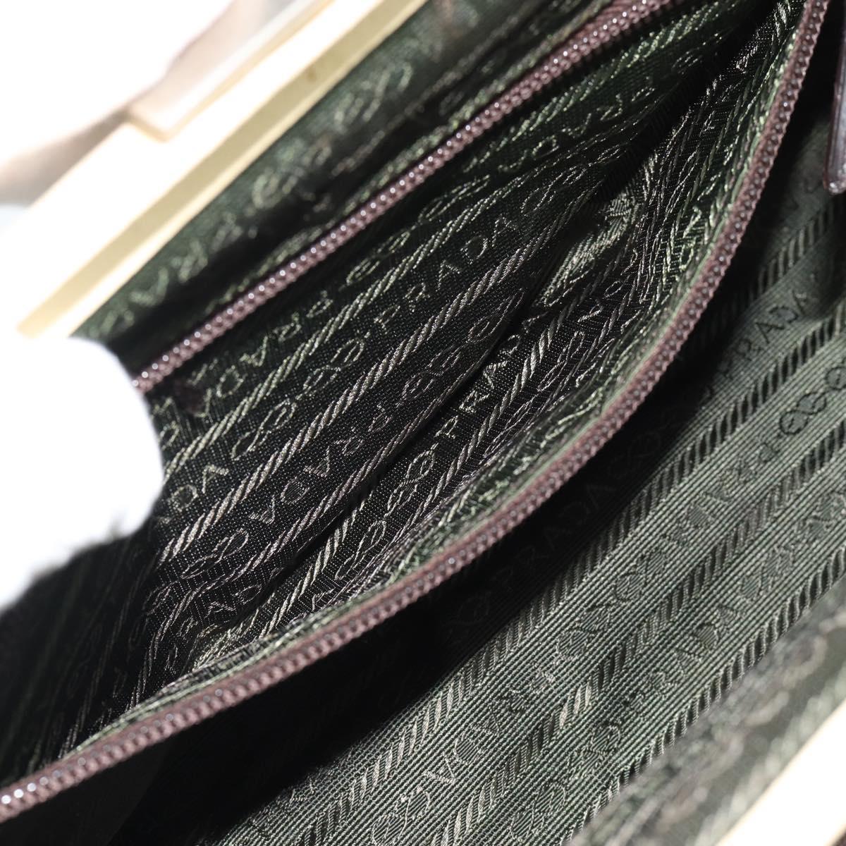 PRADA Hand Bag Canvas Brown Auth 185862