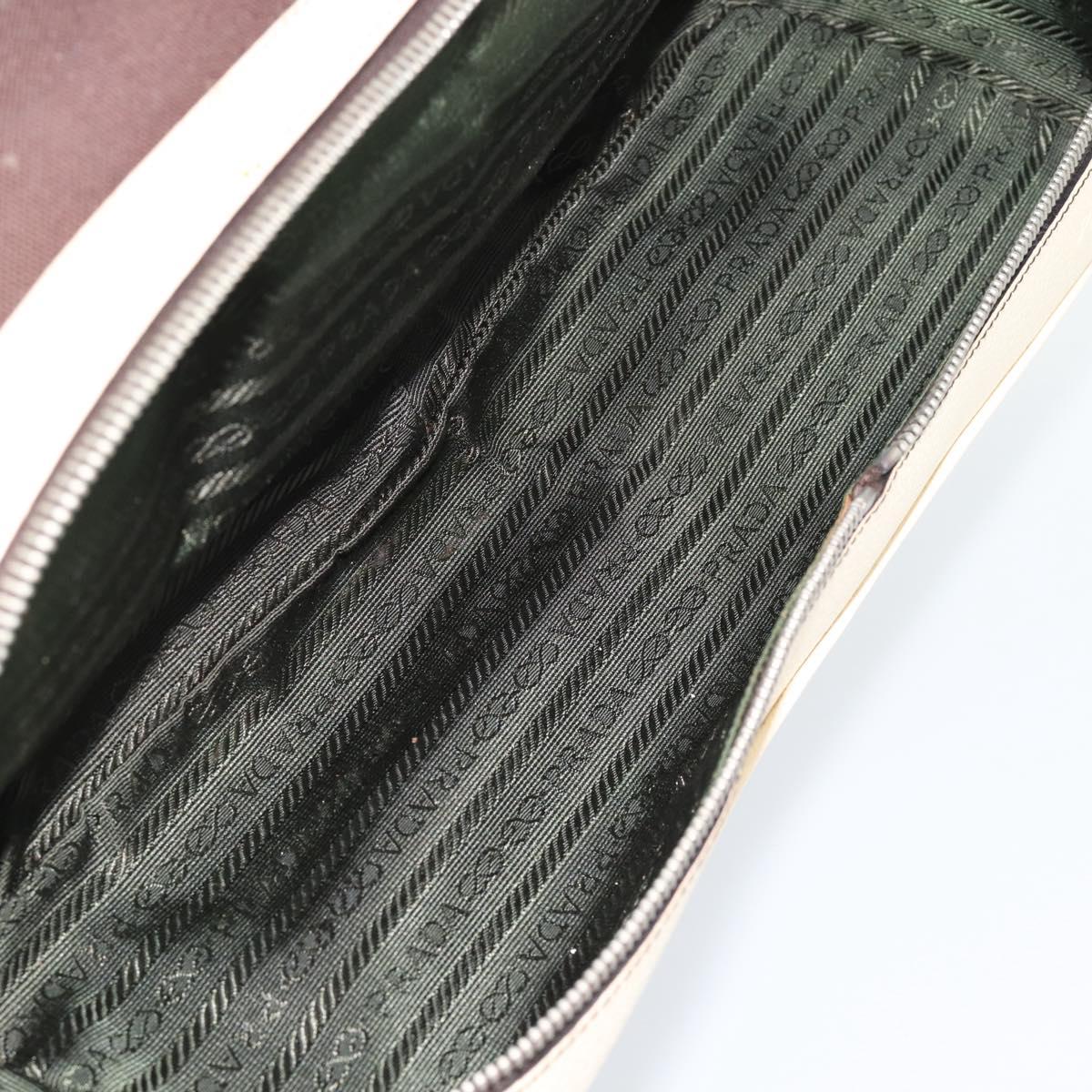 PRADA Hand Bag Canvas Brown Auth 185862
