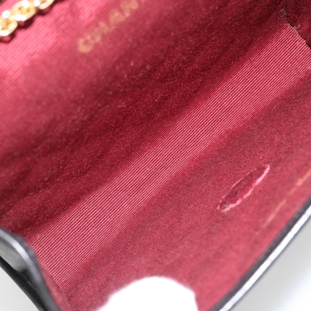 CHANEL Matelasse Chain Shoulder Bag Lamb Skin Gold Black CC Auth 185863A