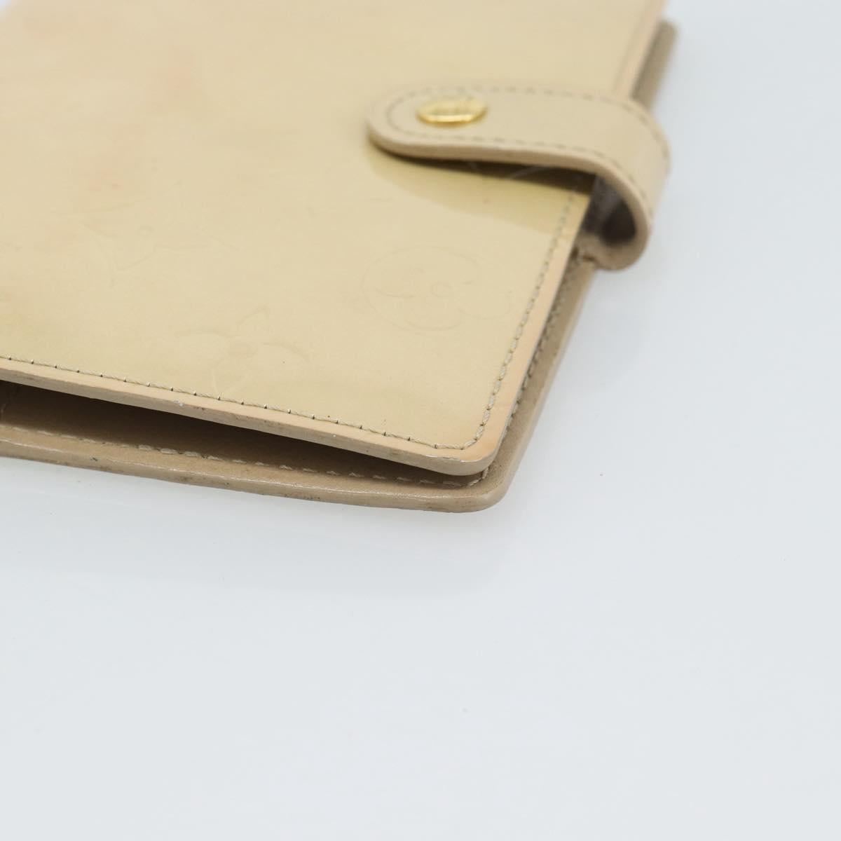 LOUIS VUITTON Monogram Vernis Agenda PM Planner Cover Beige R21001 Auth 185865