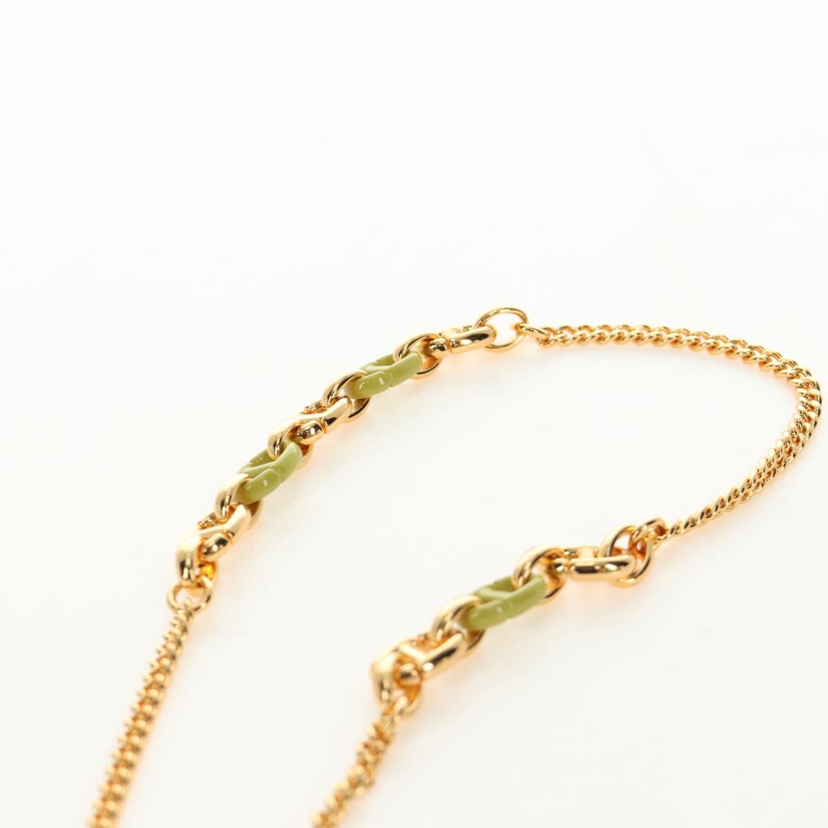 Christian Dior Cannage Miss Caro Chain Pouch Lamb Skin Green Gold Auth 185907SM